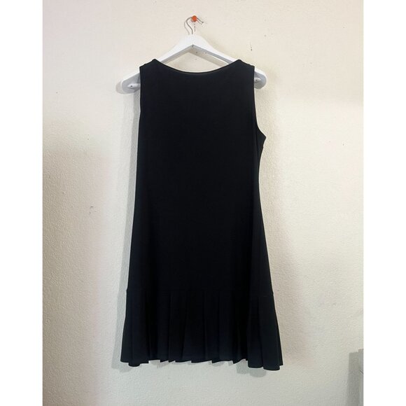 White House Black Market Womens Sleeveless Pleated Hem Mini Dress Medium Beaded - Picture 5 of 13